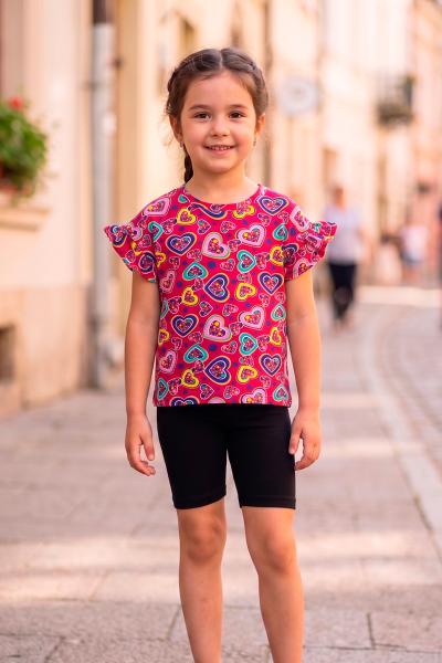 Футболка для дівчинки, малинова 260329146-006