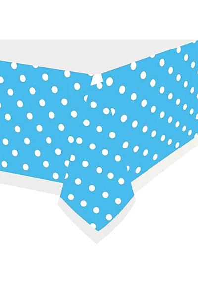 Скатерть в горошек, голубая 951003