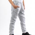 Дитячі теплі штани, сірий меланж 030366204-027