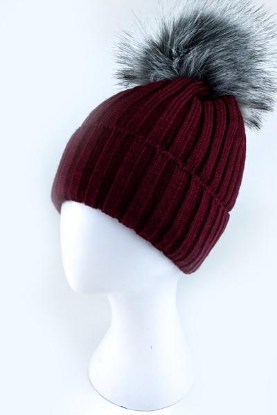 Шапка жіноча зимова, бордова 041703330-039