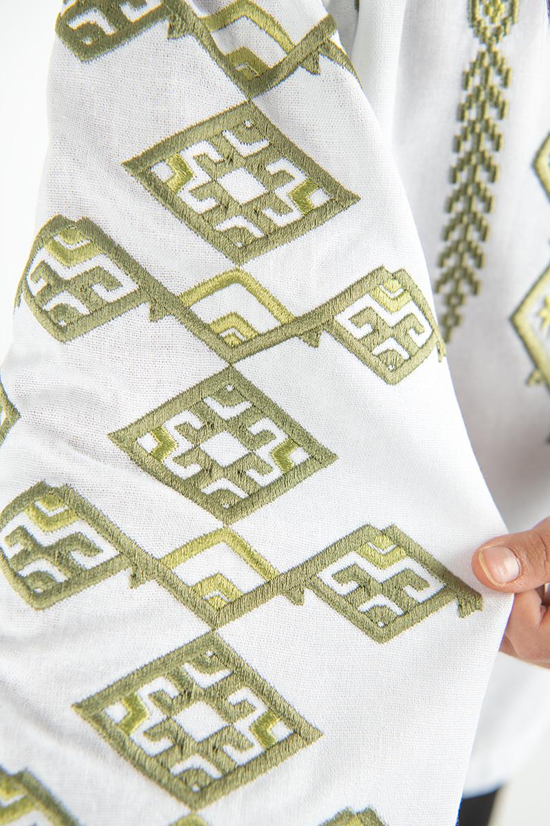 Вышиванка для девочек, белая 010438193-001