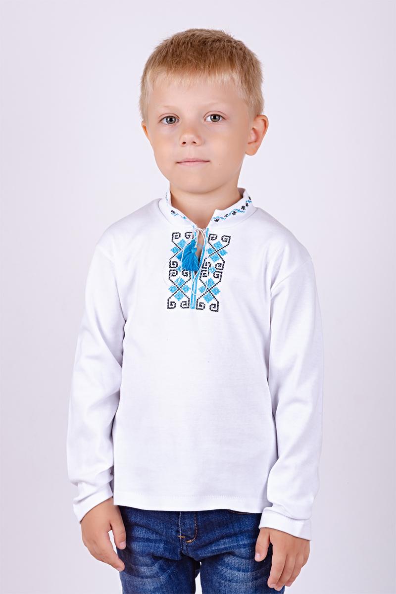 Вишиванка дитяча, біла з синьою вишивкою 210476303-197