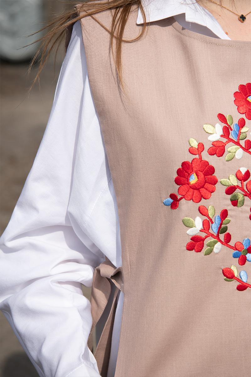 Вишита жилетка, бежева 400670193-045