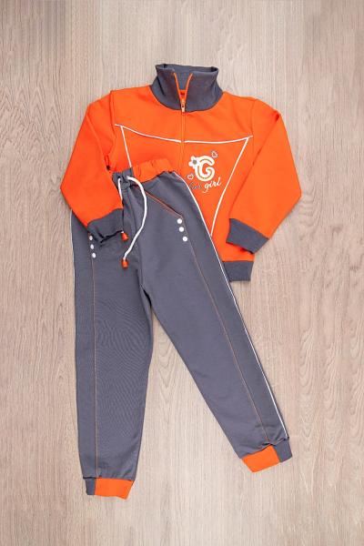 Спортивный костюм детский, оранжевый с серым 080705170-094