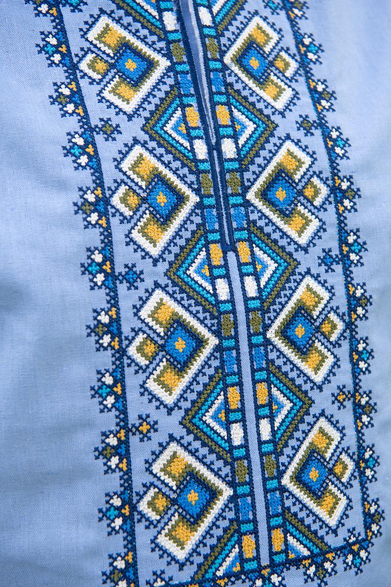 Вишиванка чоловіча, блакитна 470142193-016