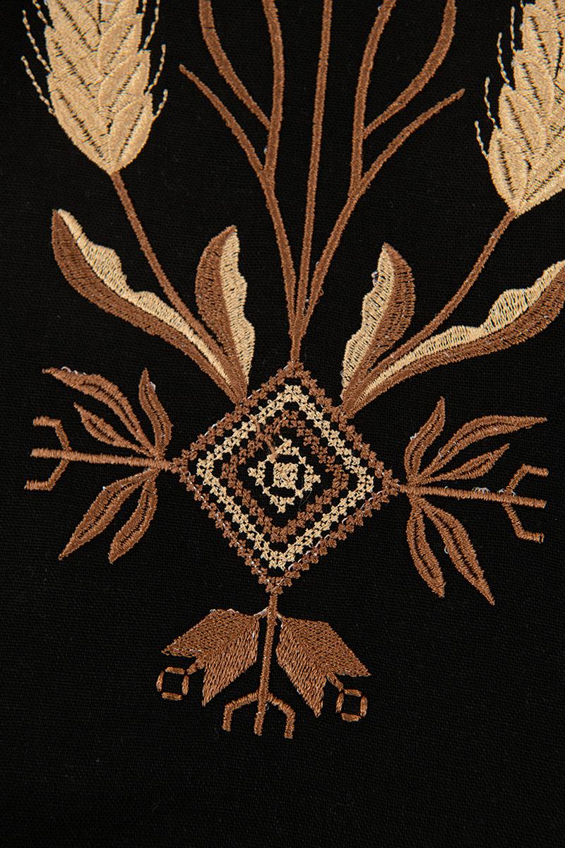 Вишита жилетка, чорна 400710193-002