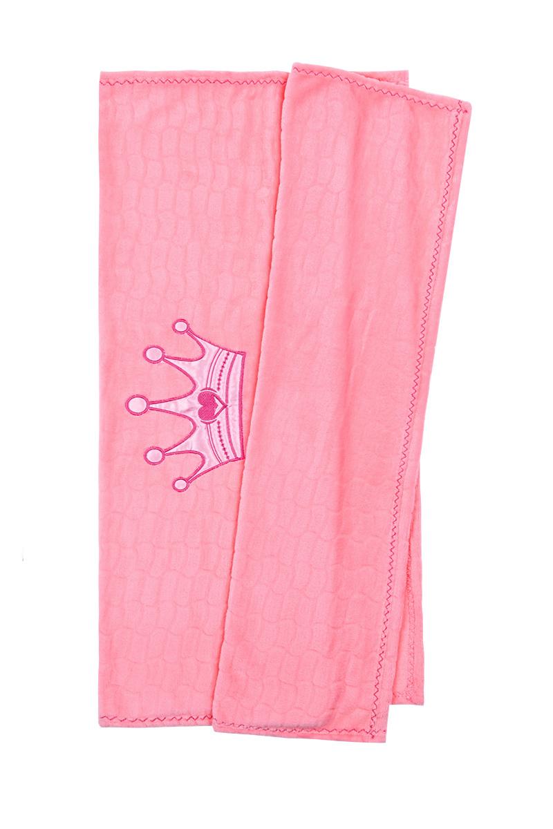 Плед детский, коралловый с розовой вышивкой 150024501-164