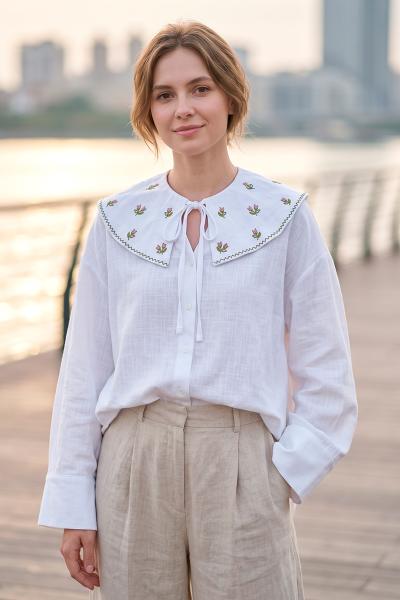 Комір з вишивкою, білий 400678193-001