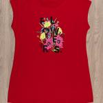 Блуза женская с шелкографией, красная 300984111-007