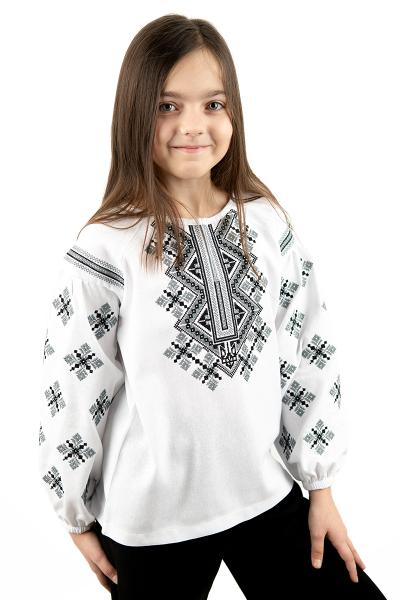 Вишиванка для дівчаток, біла 010444193-001