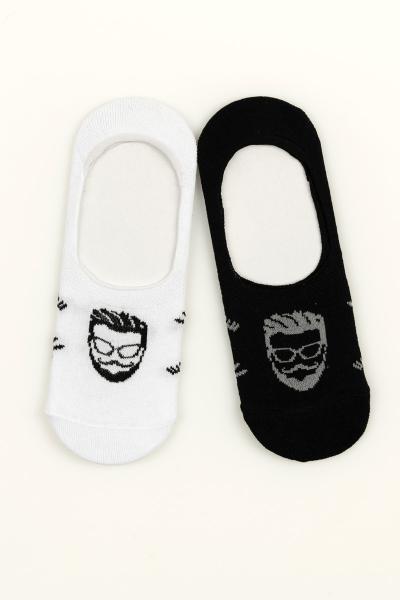 Носки следы мужские борода, белые 19265-001