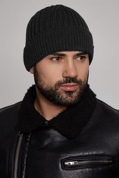 Шапка мужская зимняя, черная 043100400-002