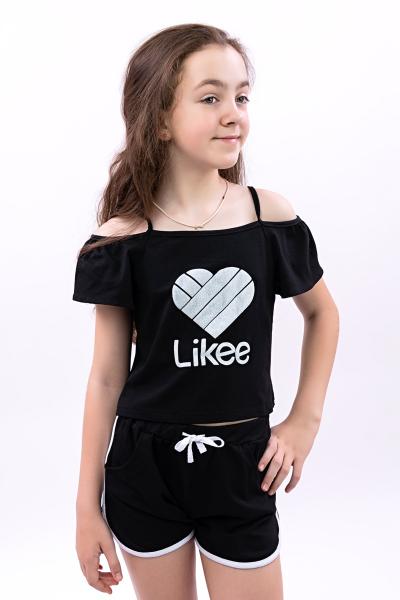 Блуза для девочек подростков Likee, черная 010397111-002